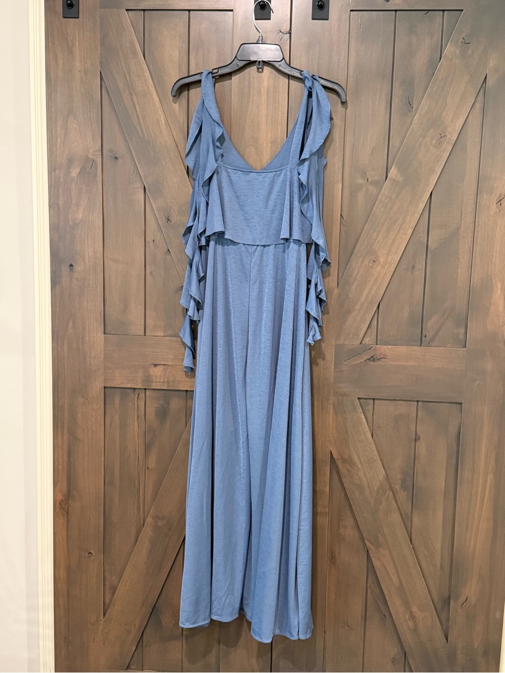 Joyfolie Mia Joy Naomi Dress in size Small, Slate Blue Popover style Boho - Picture 3 of 8